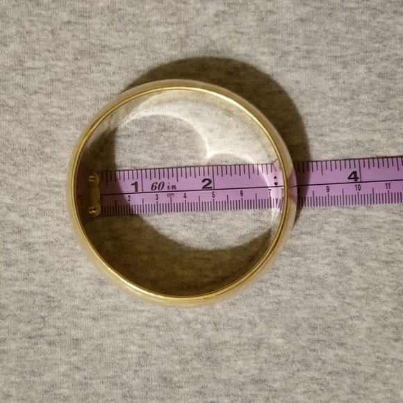 Shinny, wide, brass bangle bracelet, handmade in India, vintage 80s, handmade - Picture 7 of 9